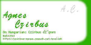 agnes czirbus business card